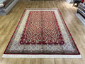 Red Modal Silk Turkish Carpet, Palace Style Rug, 7x10 ft