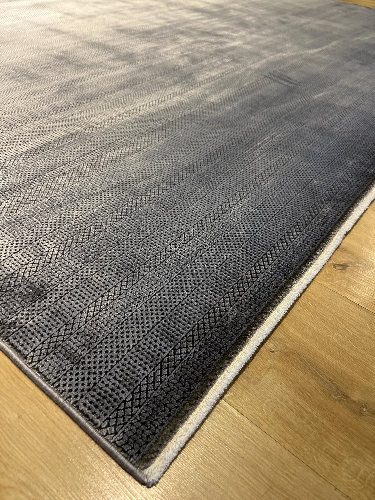 7x10 ft Gray Modern Bamboo Rug with Minimalist Design