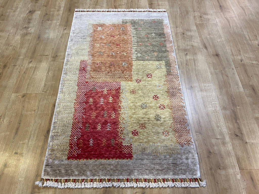 3x5 ft Beige Colourful Carpet, Anatolian Style, Turkish Nostalgia Rug, Tree Pattern Rug