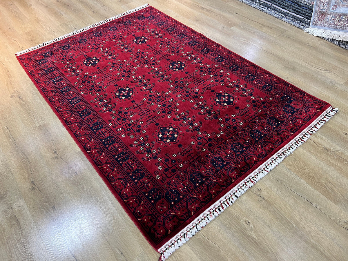 Oushak Pattern Red Rug, Nostalgia Design (5x8)