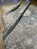 Beige Blue Silk Rug, Medallion Design Classic Silk Carpet