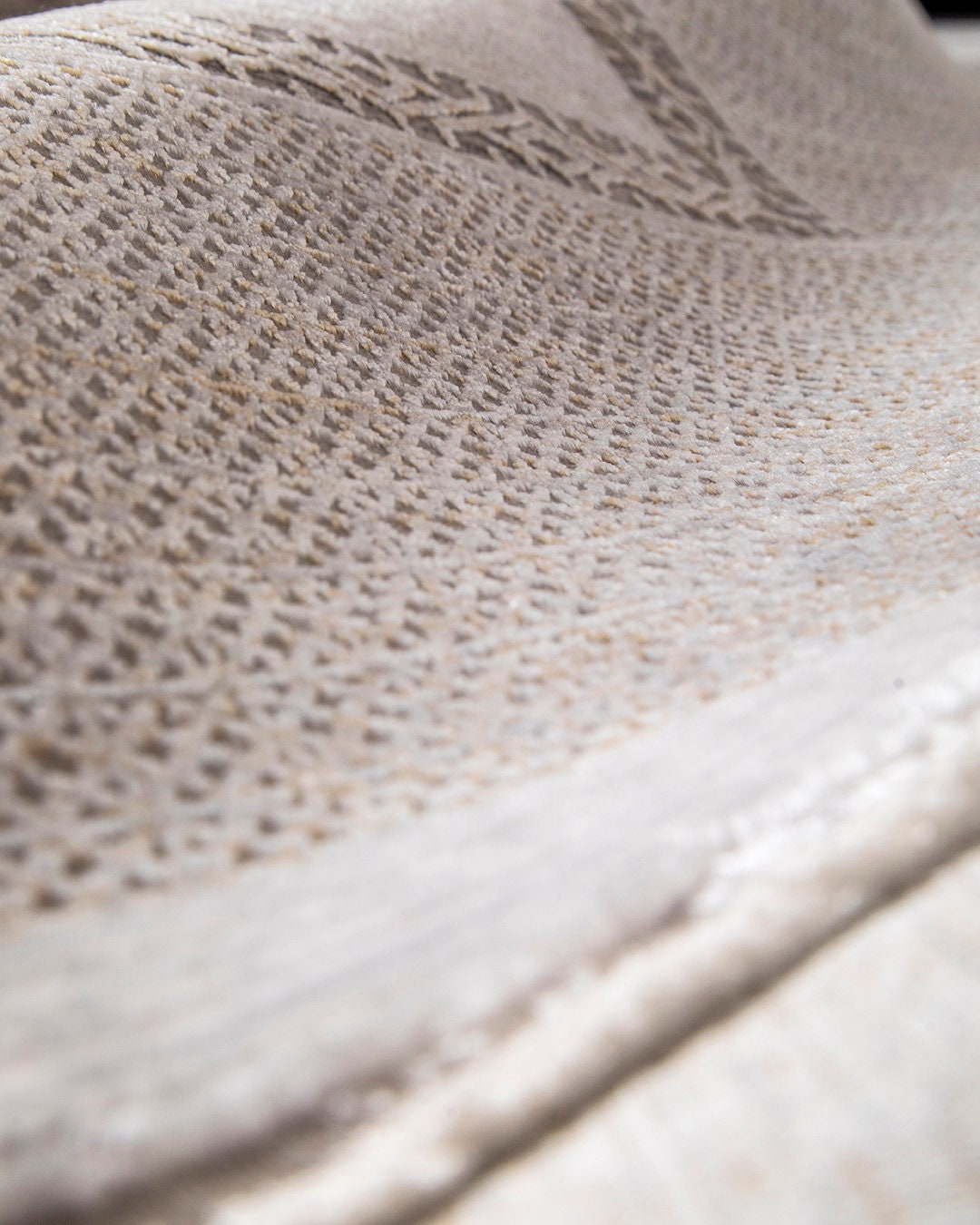 Gray Gold Geometric Bamboo Rug with Modern Patterns