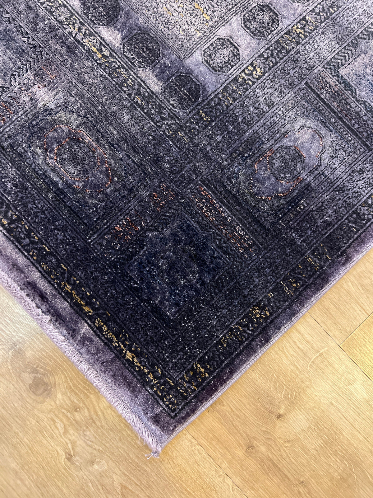 5x8 Ft Ethnic Geometric Medallion Gray Bamboo Area Rug