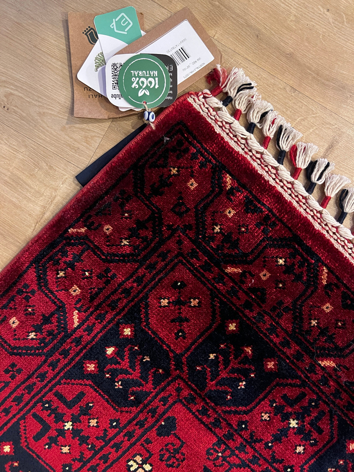 Red Turkish Area Rug, Nostalgic Design, 3x5 Traditional Carpet