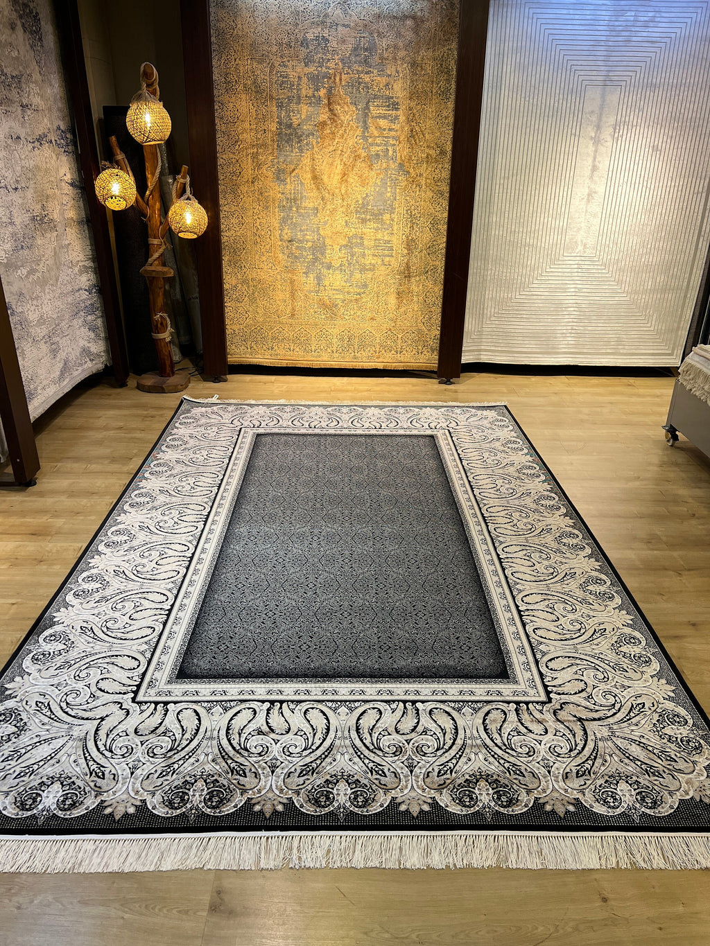 Black Silk Rug, Luxury Style Home Decor, Turkish Carpet