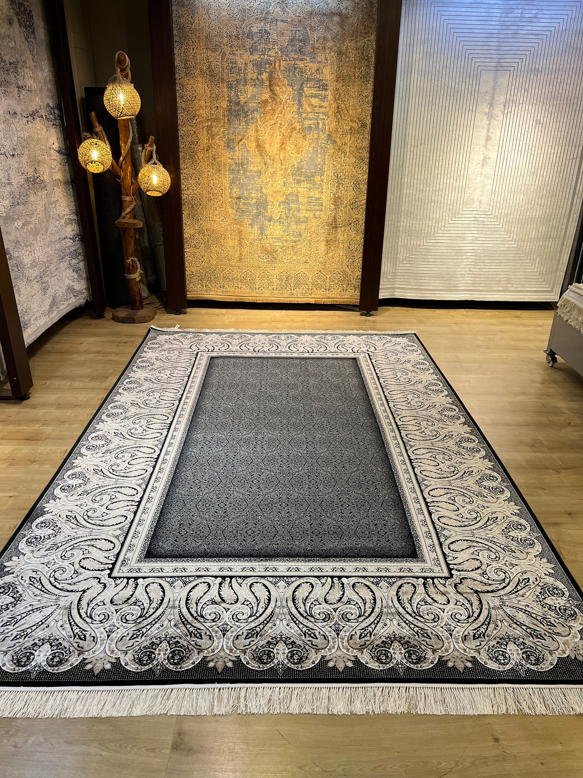 Black Silk Rug, Luxury Style Home Decor, Turkish Carpet