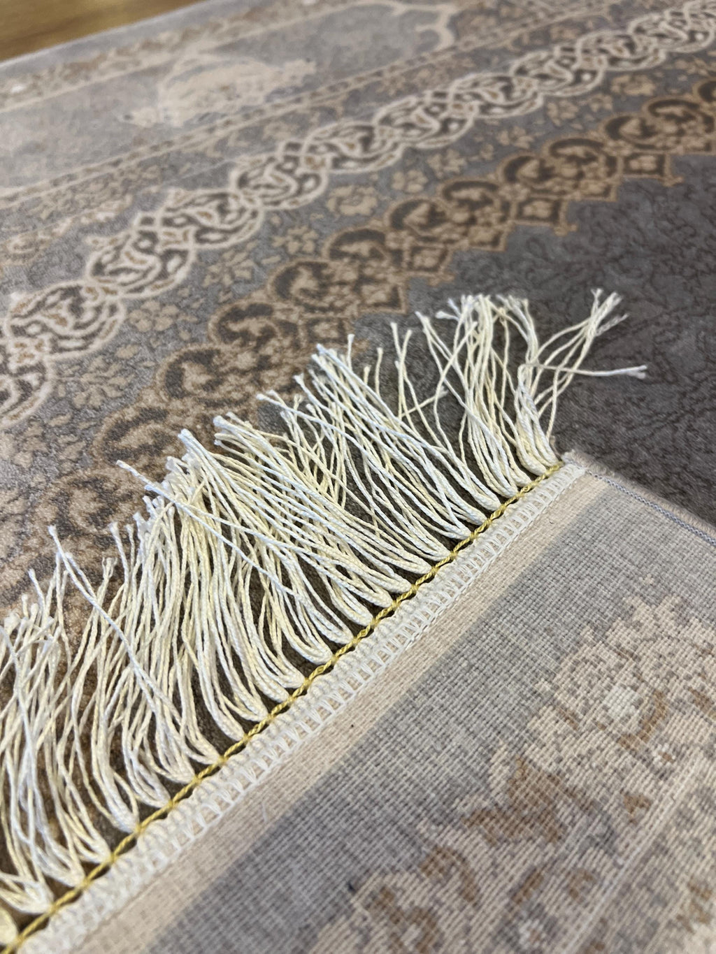 Gray Medallion Turkish Silk Runner Rug, Classic Luxury Hallway Rug