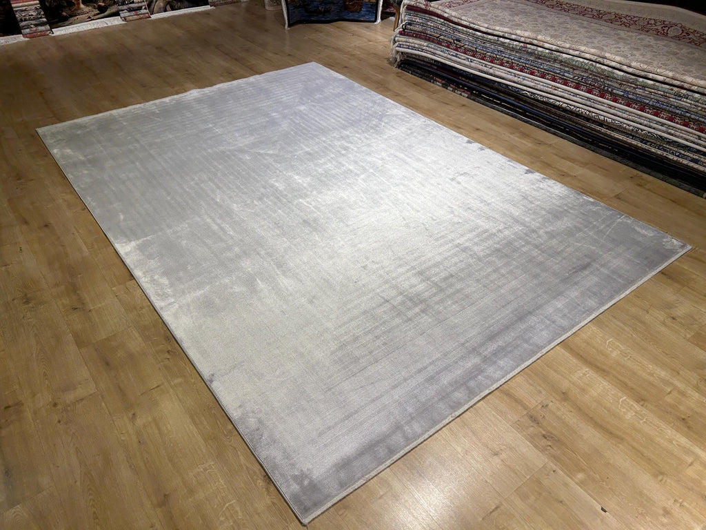 7x10 ft Ivory Bamboo Rug, Minimalist Modern Rug