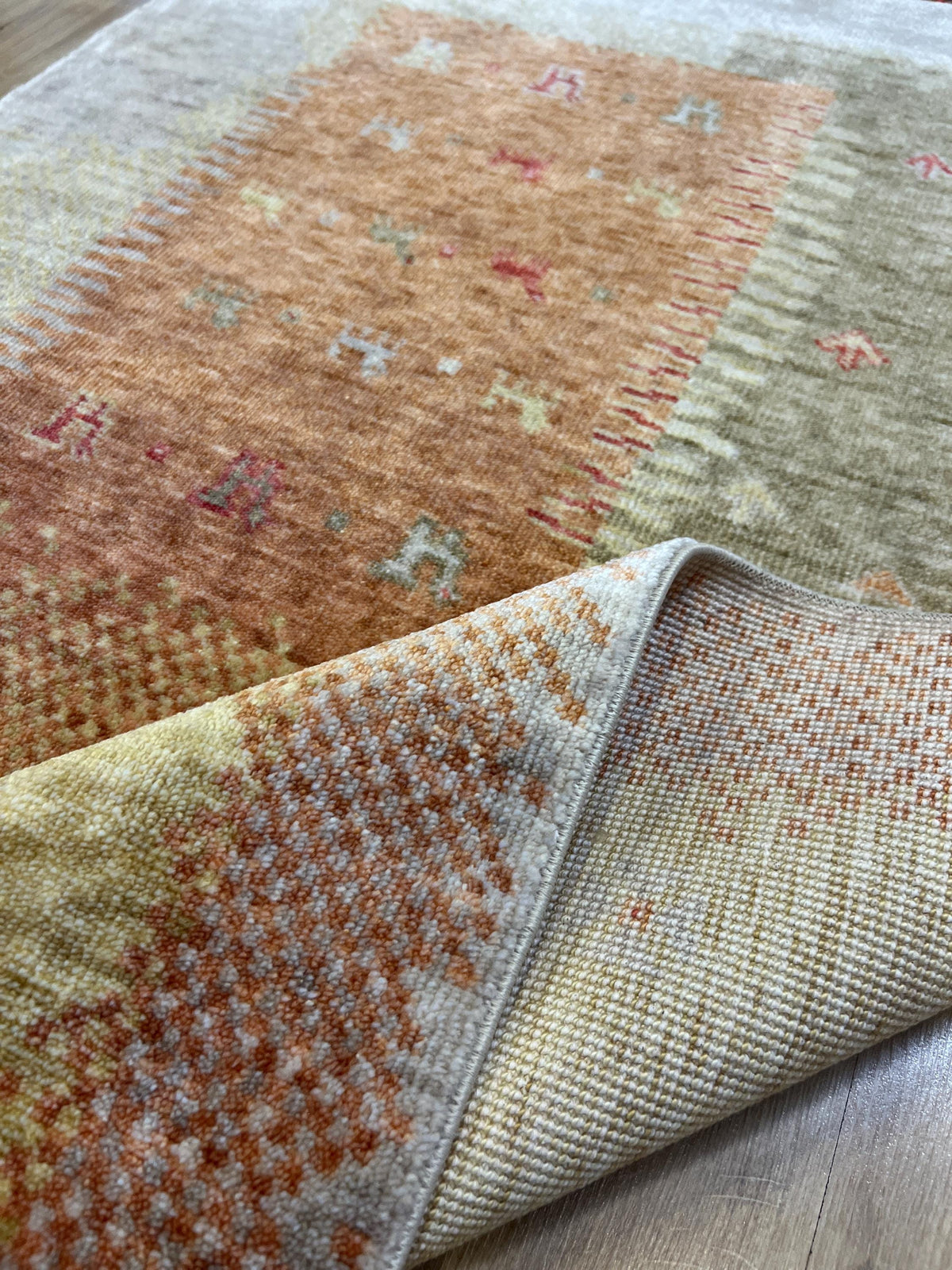 3x5 ft Beige Colourful Carpet, Anatolian Style, Turkish Nostalgia Rug, Tree Pattern Rug