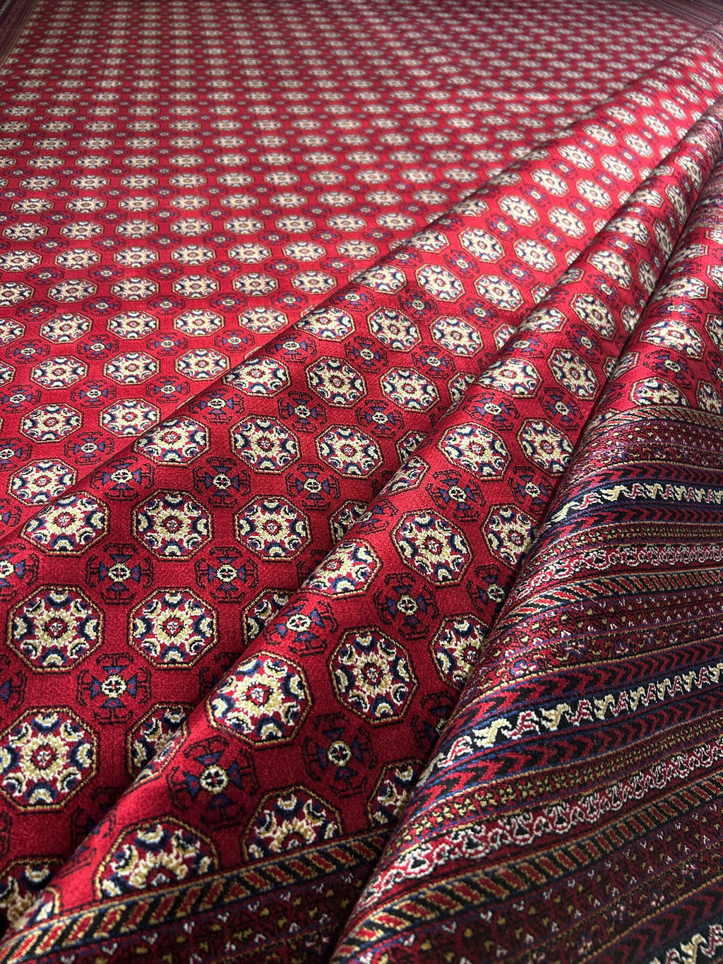 8x11 ft Red Silk Rug, Anatolian Traditional Turkish Style Carpet
