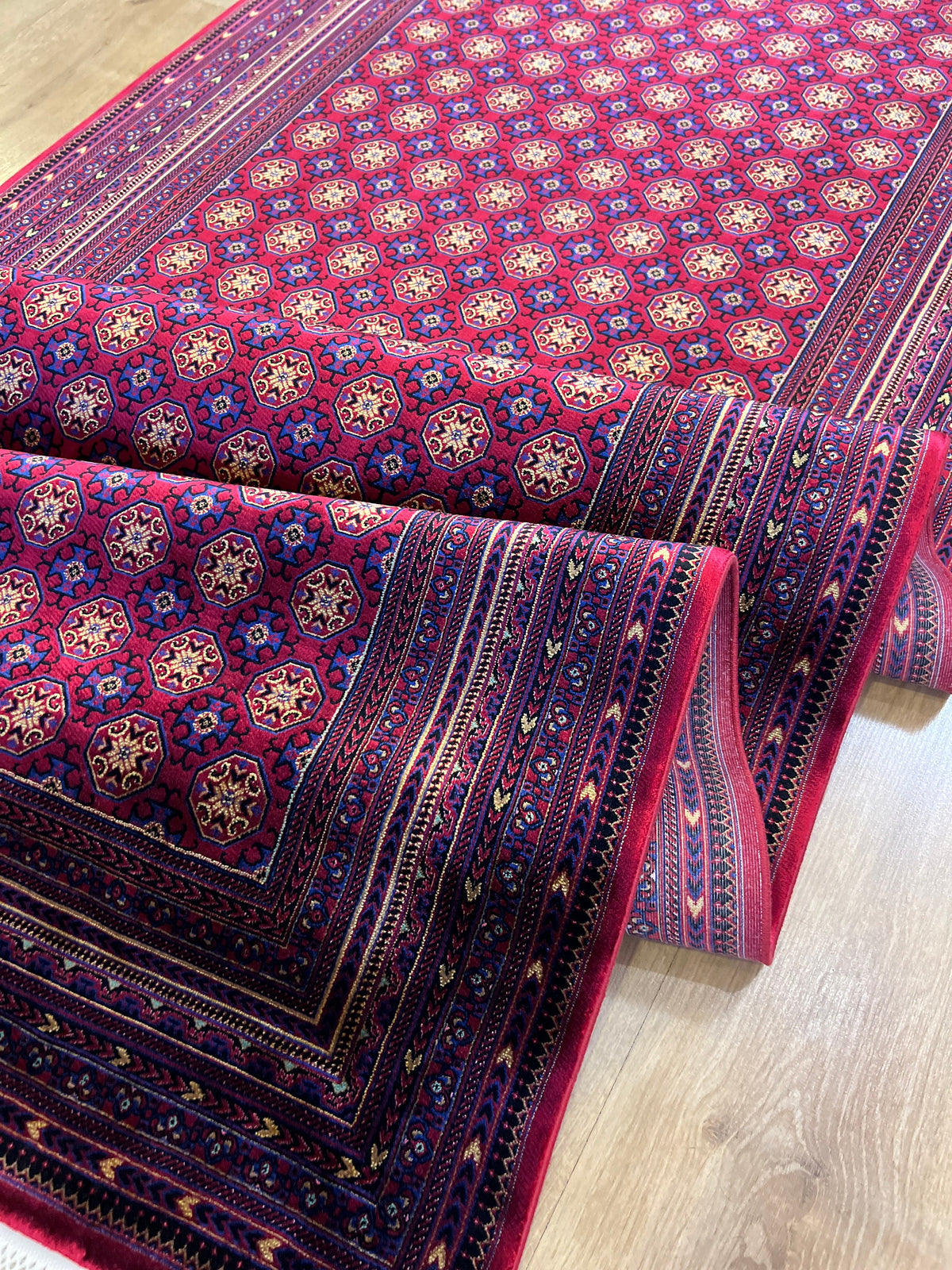 Red Silk Runner Rug, 3x10 ft, Traditional Turkish Style Luxury Rug
