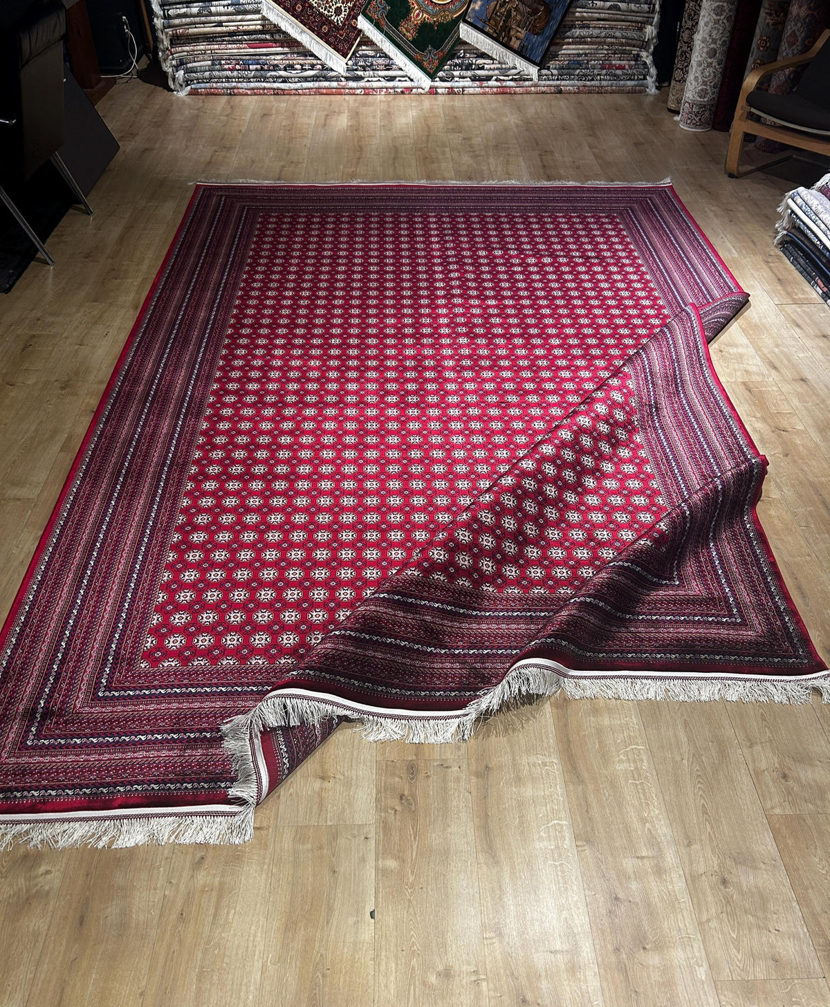 8x11 ft Red Silk Rug, Anatolian Traditional Turkish Style Carpet
