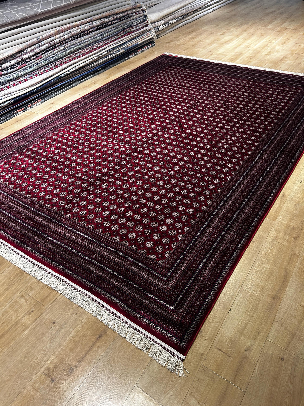 8x11 ft Red Silk Rug, Anatolian Traditional Turkish Style Carpet