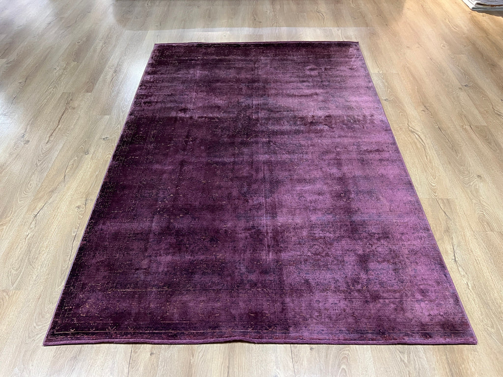 5x8 ft Plum Colour Bamboo Rug, Turkish Home Decor