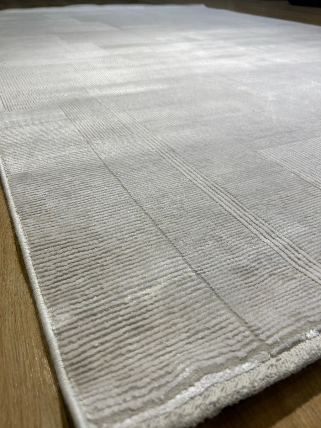 Ivory Bamboo Rug, Modern Striped Pattern Rug