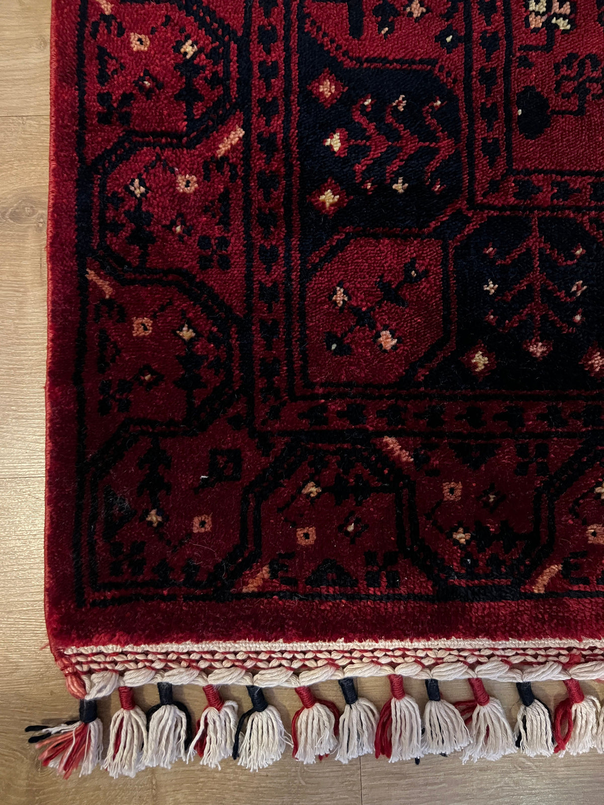 Red Turkish Area Rug, Nostalgic Design, 3x5 Traditional Carpet