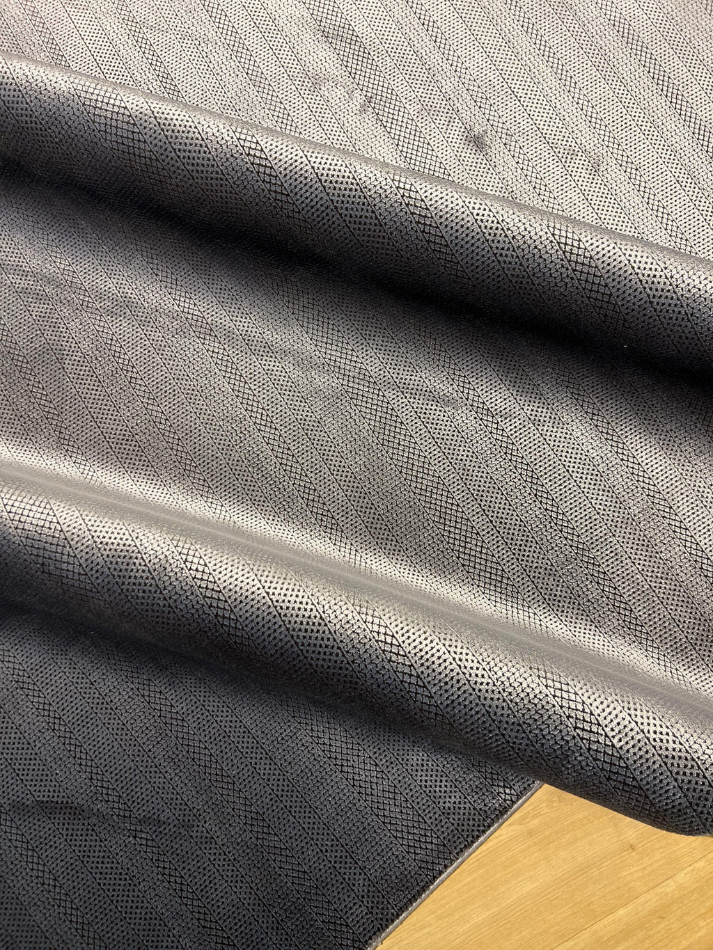 7x10 ft Gray Modern Bamboo Rug with Minimalist Design