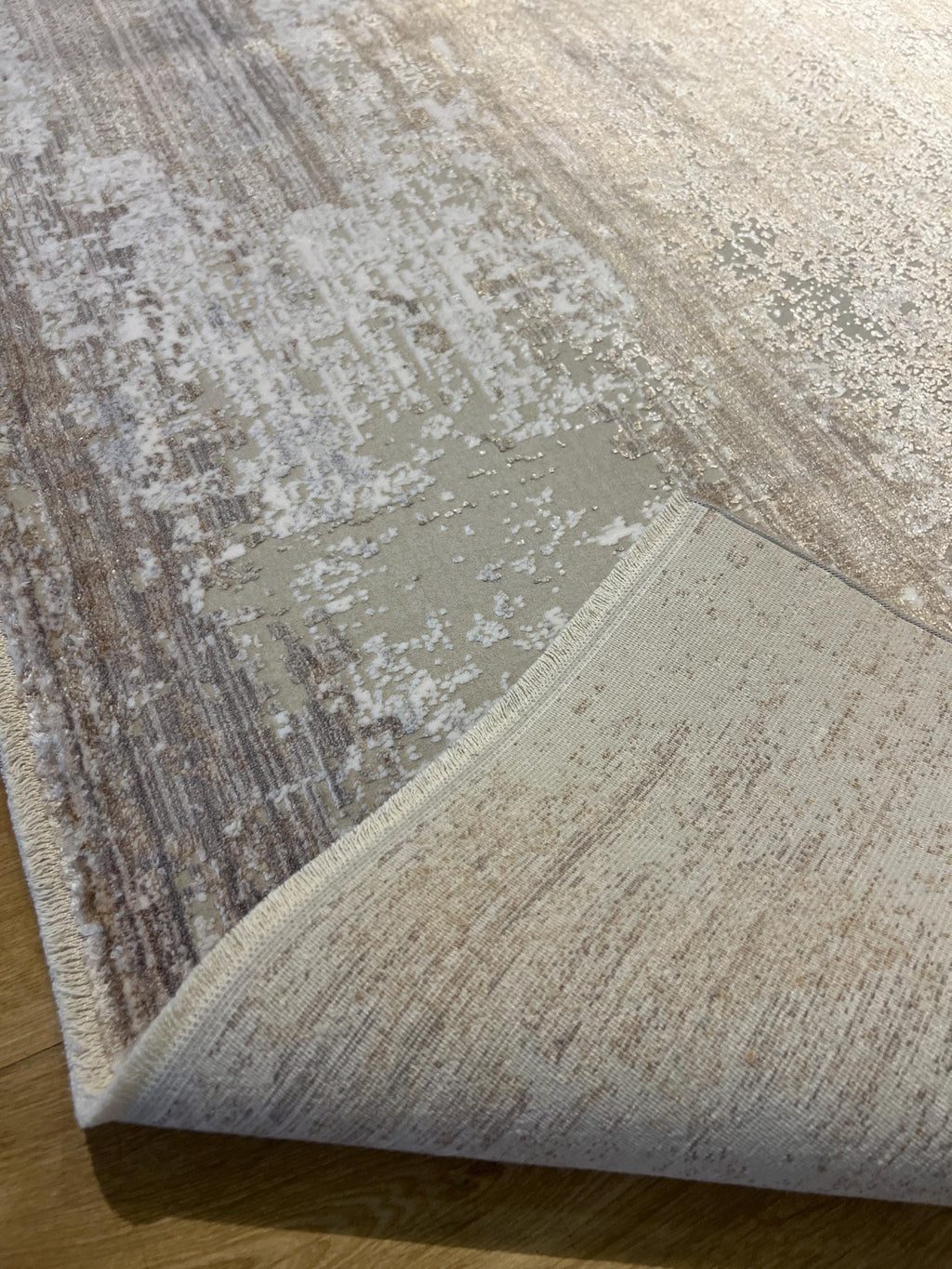 7x10 ft Brown Gray Abstract Bamboo Area Rug, Luxury Home Decor