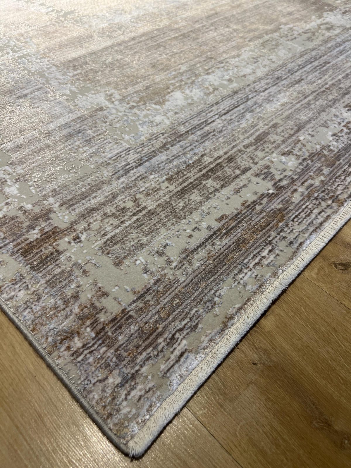 7x10 ft Brown Gray Abstract Bamboo Area Rug, Luxury Home Decor