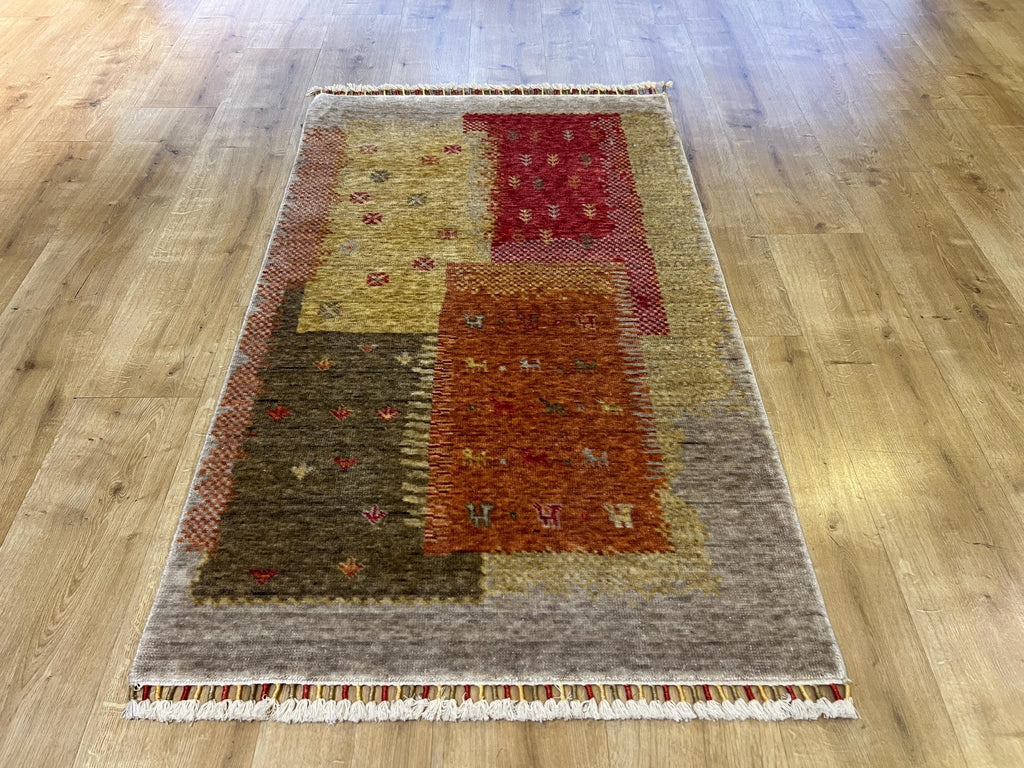 3x5 ft Beige Colourful Carpet, Anatolian Style, Turkish Nostalgia Rug, Tree Pattern Rug
