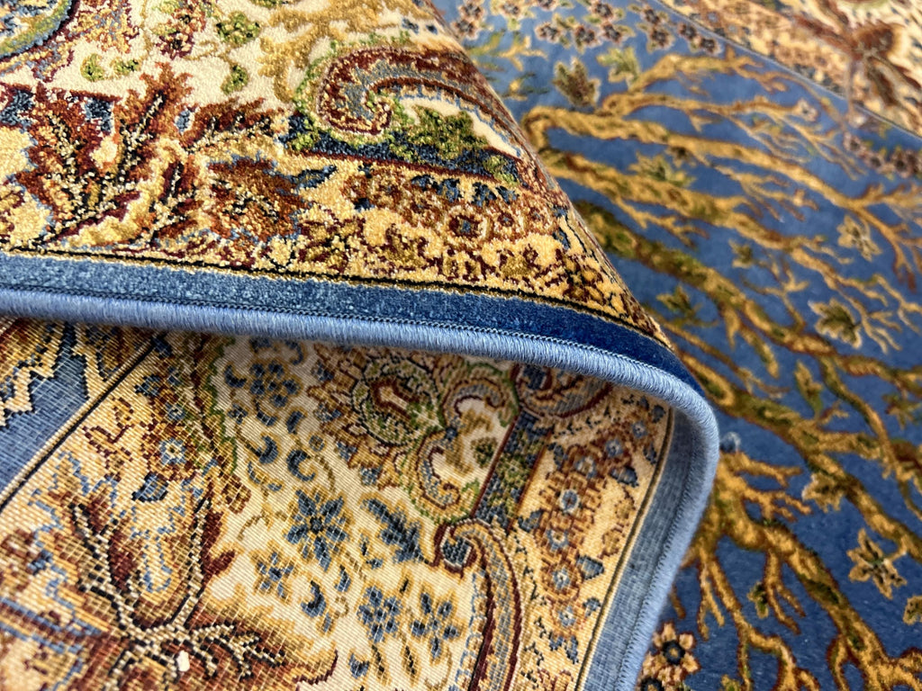 Blue Tree of Life Silk Table Rug, Luxury Gift Mat, Tapestry