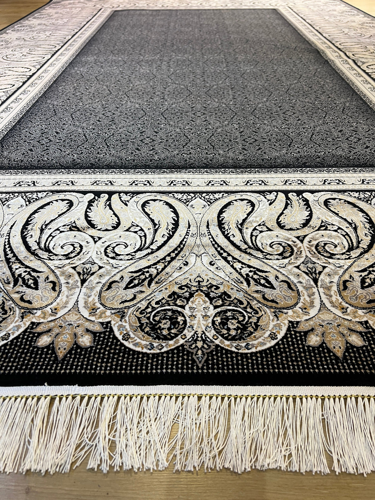 Black Silk Rug, Luxury Style Home Decor, Turkish Carpet