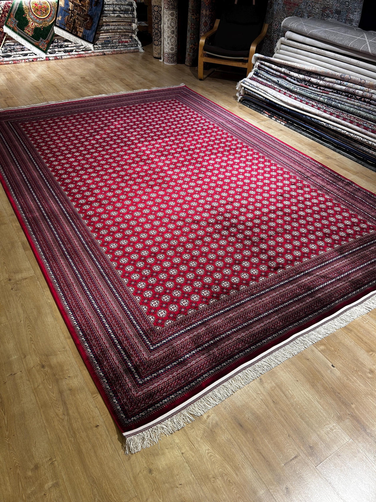 8x11 ft Red Silk Rug, Anatolian Traditional Turkish Style Carpet