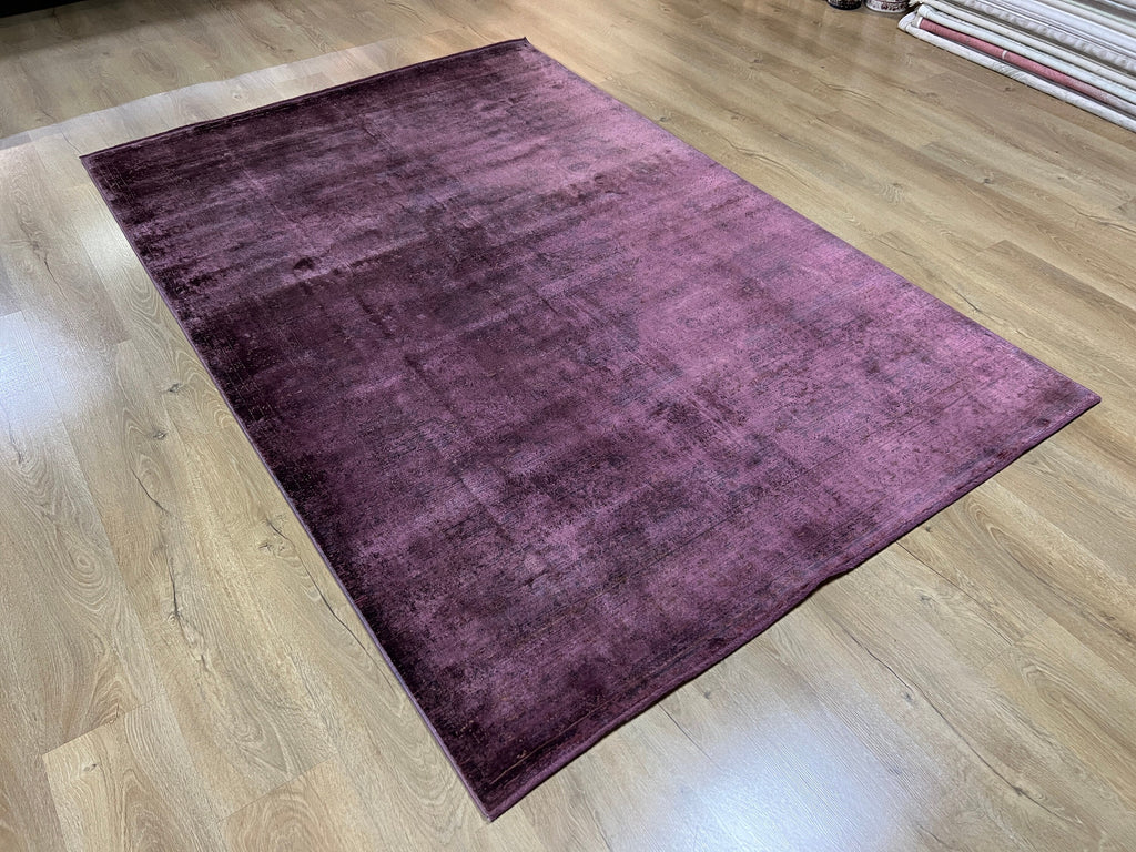 5x8 ft Plum Colour Bamboo Rug, Turkish Home Decor