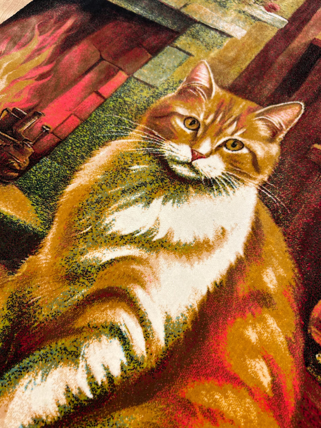 2x3 ft Silk Tapestry Rug, Cat Wall Hanging, Decorative Cat Table Mat, Home Decor