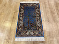 Blue Tree of Life Silk Table Rug, Luxury Gift Mat, Tapestry