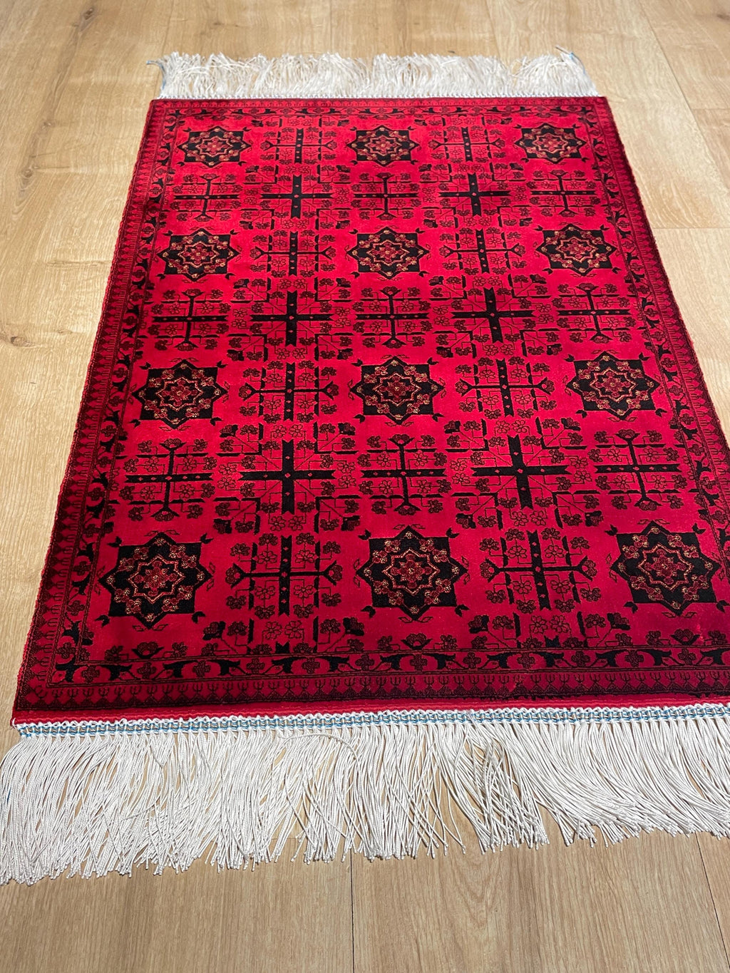 Red Ethnic Pattern Silk Rug, Traditional Small Silk Mat, Luxury Home Decor, Tapestry
