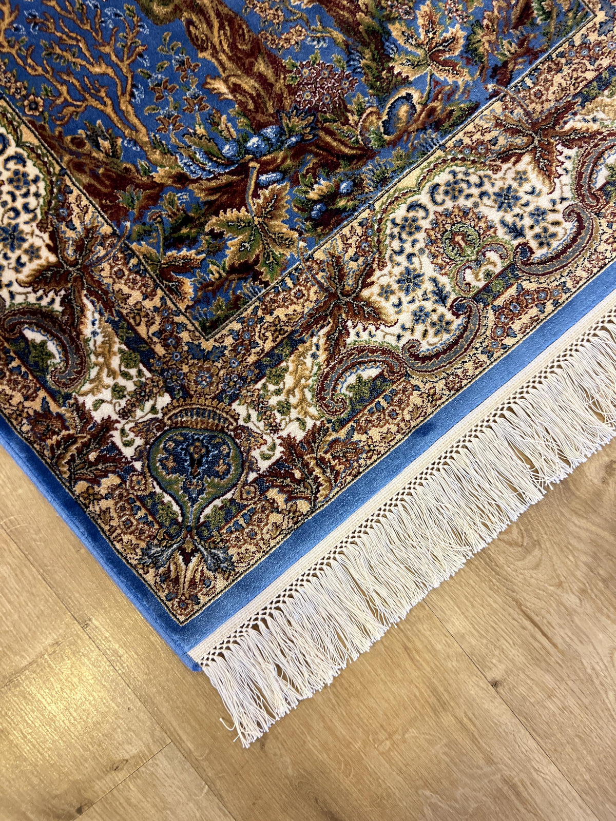Blue Tree of Life Silk Table Rug, Luxury Gift Mat, Tapestry
