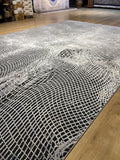 7x10 Ft Gray Abstract Line Bamboo Area Rug