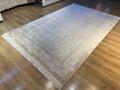 Cream Gold Silk Rug, Floral Pattern Classic Turkish Carpet