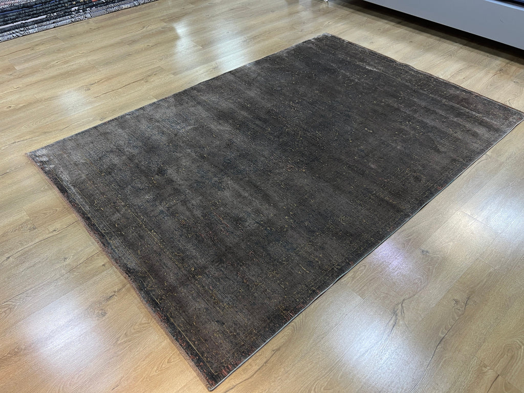 Brown Bamboo Area Rug, Modern Home Decor, 5x8 ft