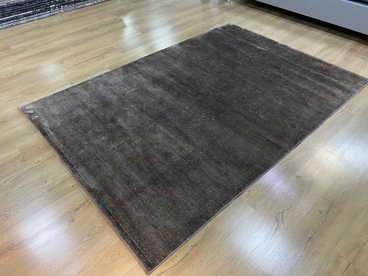 Brown Bamboo Area Rug, Modern Home Decor, 5x8 ft