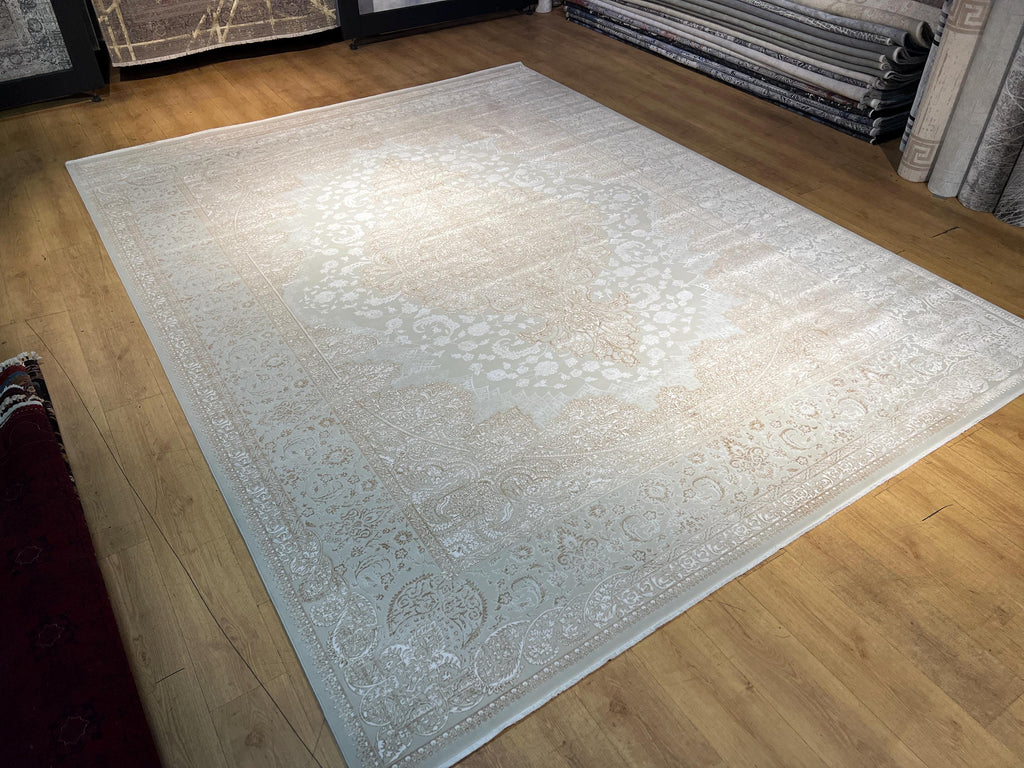 10x13 ft Gold Beige Medallion Bamboo Classic Area Rug