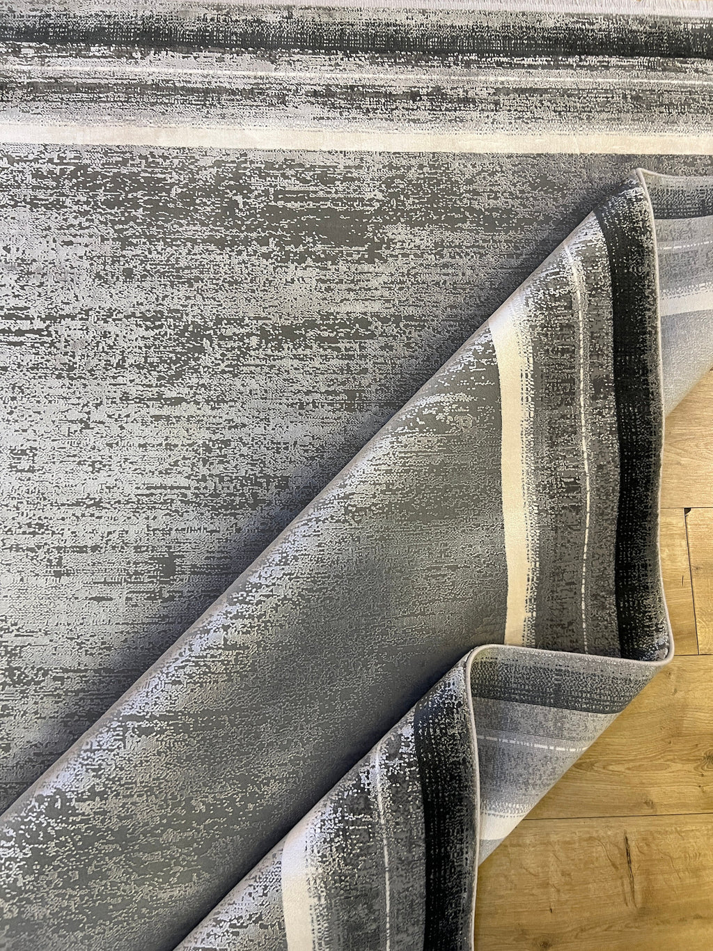 Gray Bamboo Rug, Bordered Modern Bamboo Carpet