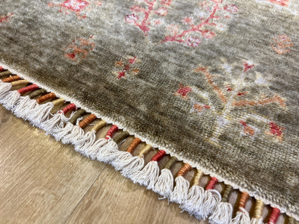 3x5 ft Green Carpet, Anatolian Style, Turkish Nostalgia Rug, Tree Pattern Rug