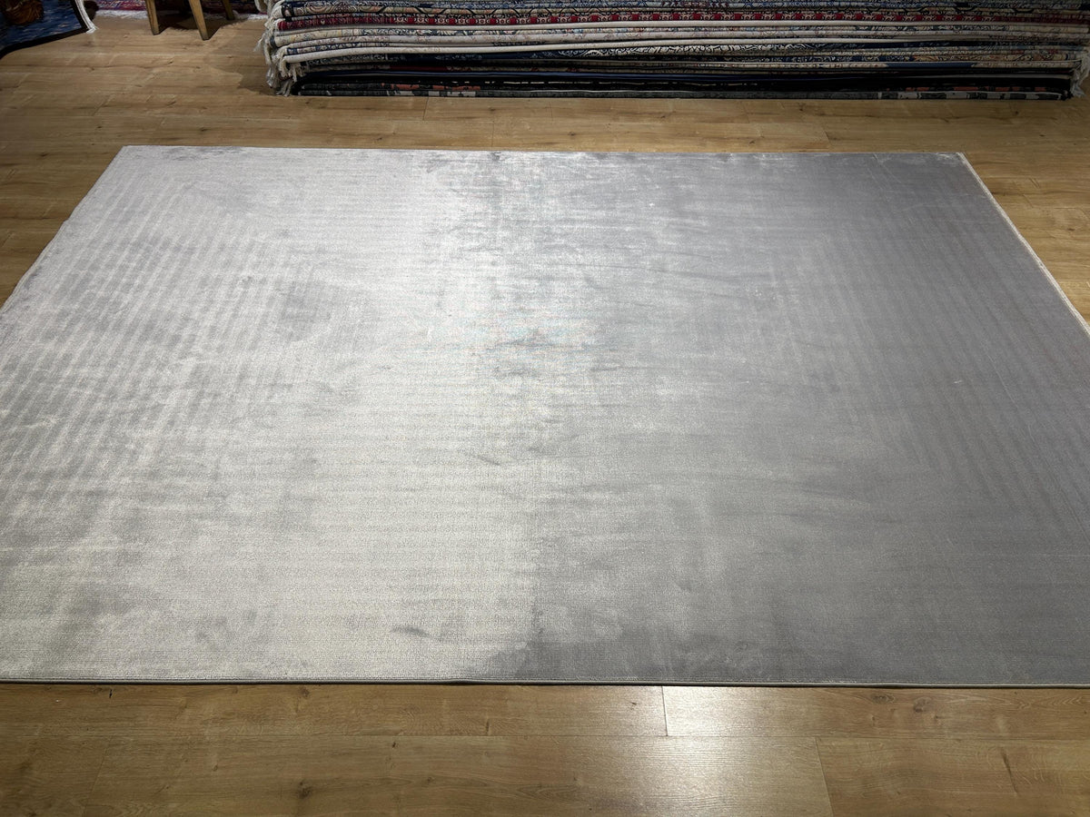 7x10 ft Ivory Bamboo Rug, Minimalist Modern Rug