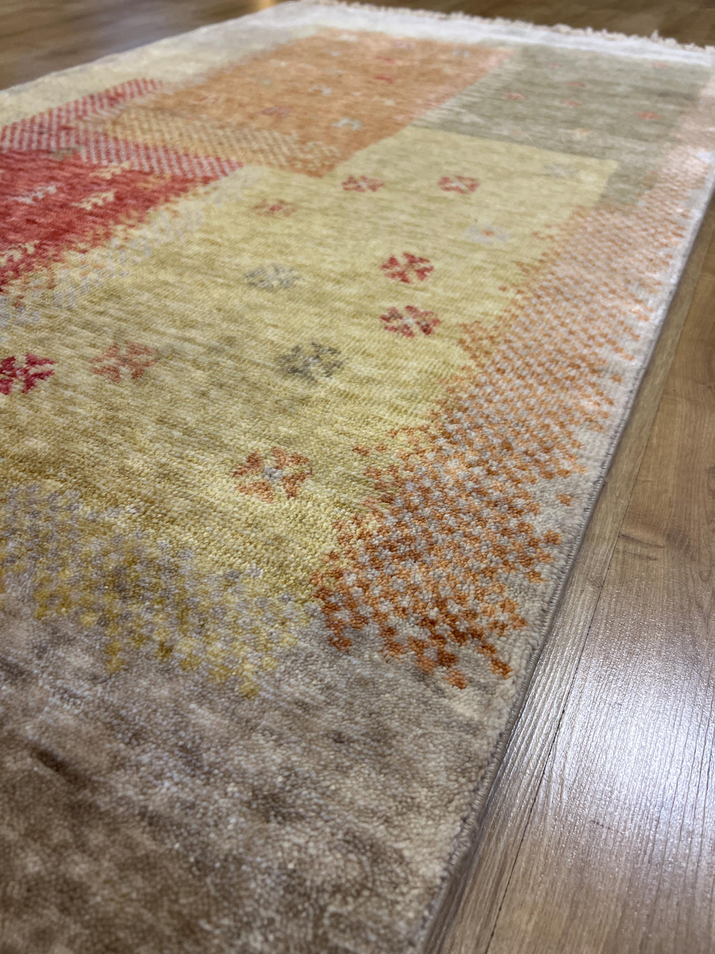3x5 ft Beige Colourful Carpet, Anatolian Style, Turkish Nostalgia Rug, Tree Pattern Rug