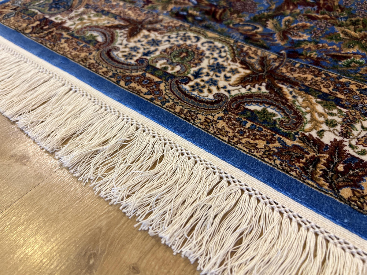 Blue Tree of Life Silk Table Rug, Luxury Gift Mat, Tapestry