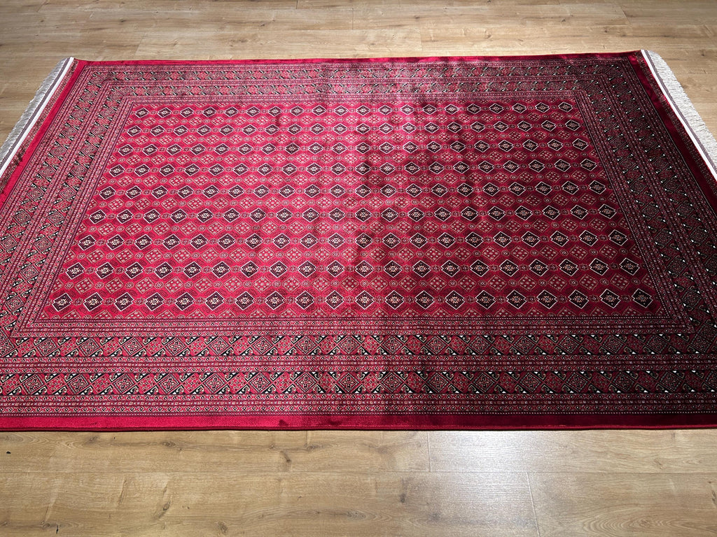 5x8 ft Red Silk Rug, Traditional Turkish Style Silk Carpet