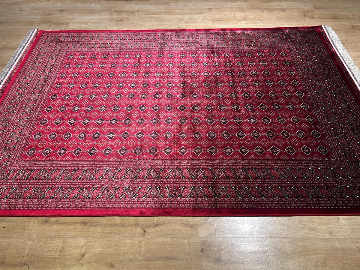 5x8 ft Red Silk Rug, Traditional Turkish Style Silk Carpet