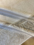 Cream Silk Rug, Grey Beige Framed Elegant Style, Luxury Home Decor