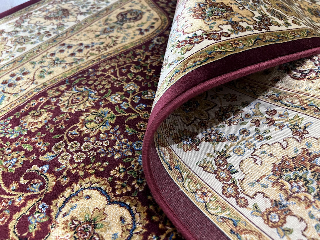 Red Modal Silk Prayer Rug, Janamaz Mat, Muslim Gift (2.62X4.10)