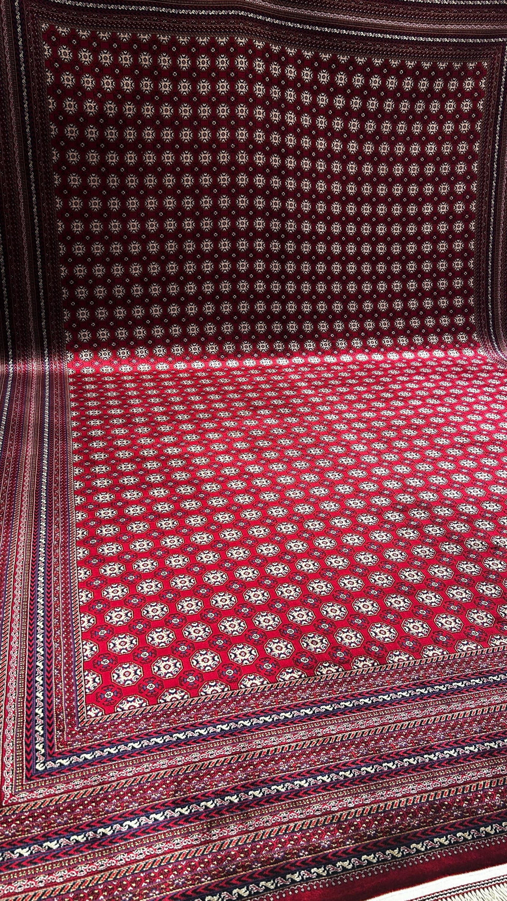 8x11 ft Red Silk Rug, Anatolian Traditional Turkish Style Carpet