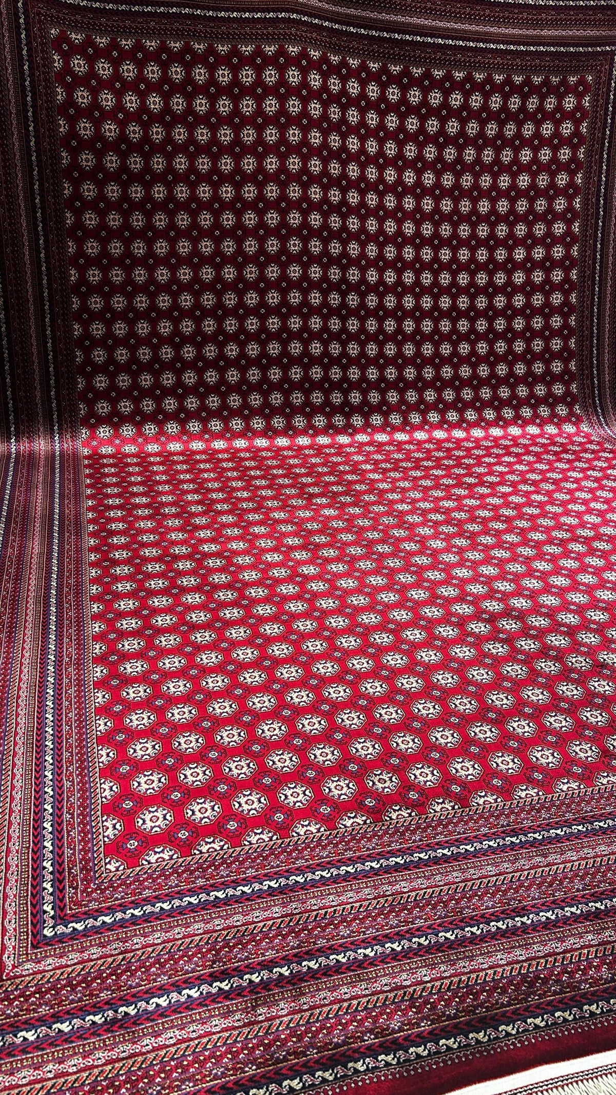 8x11 ft Red Silk Rug, Anatolian Traditional Turkish Style Carpet