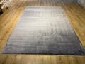 7x10 ft Gray Modern Bamboo Rug with Minimalist Design