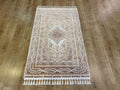 Cream Silk Bamboo Rug with Gold Medallion, 3x5 ft, Classic Luxury Small Rug